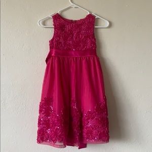 Rare Editions Girls Pink Xmas dress Sz 6
